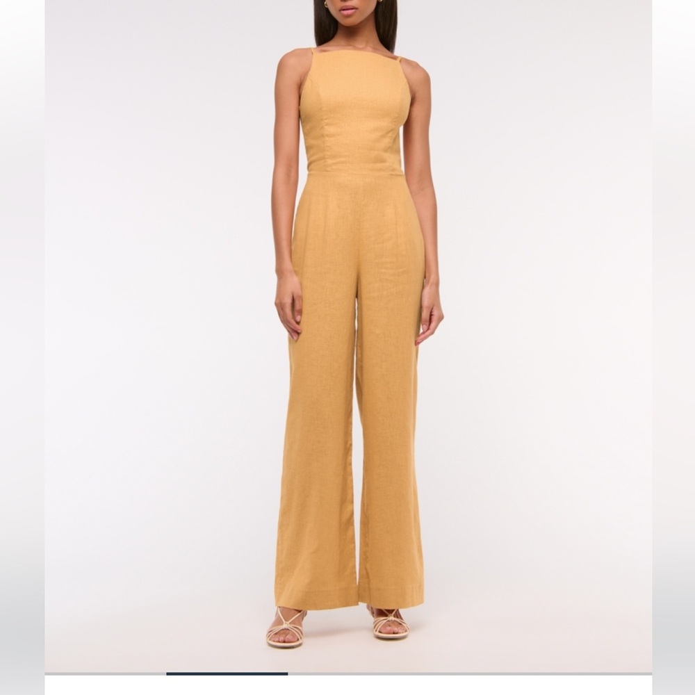 Abercrombie & Fitch Linen blend Apron Jumpsuit